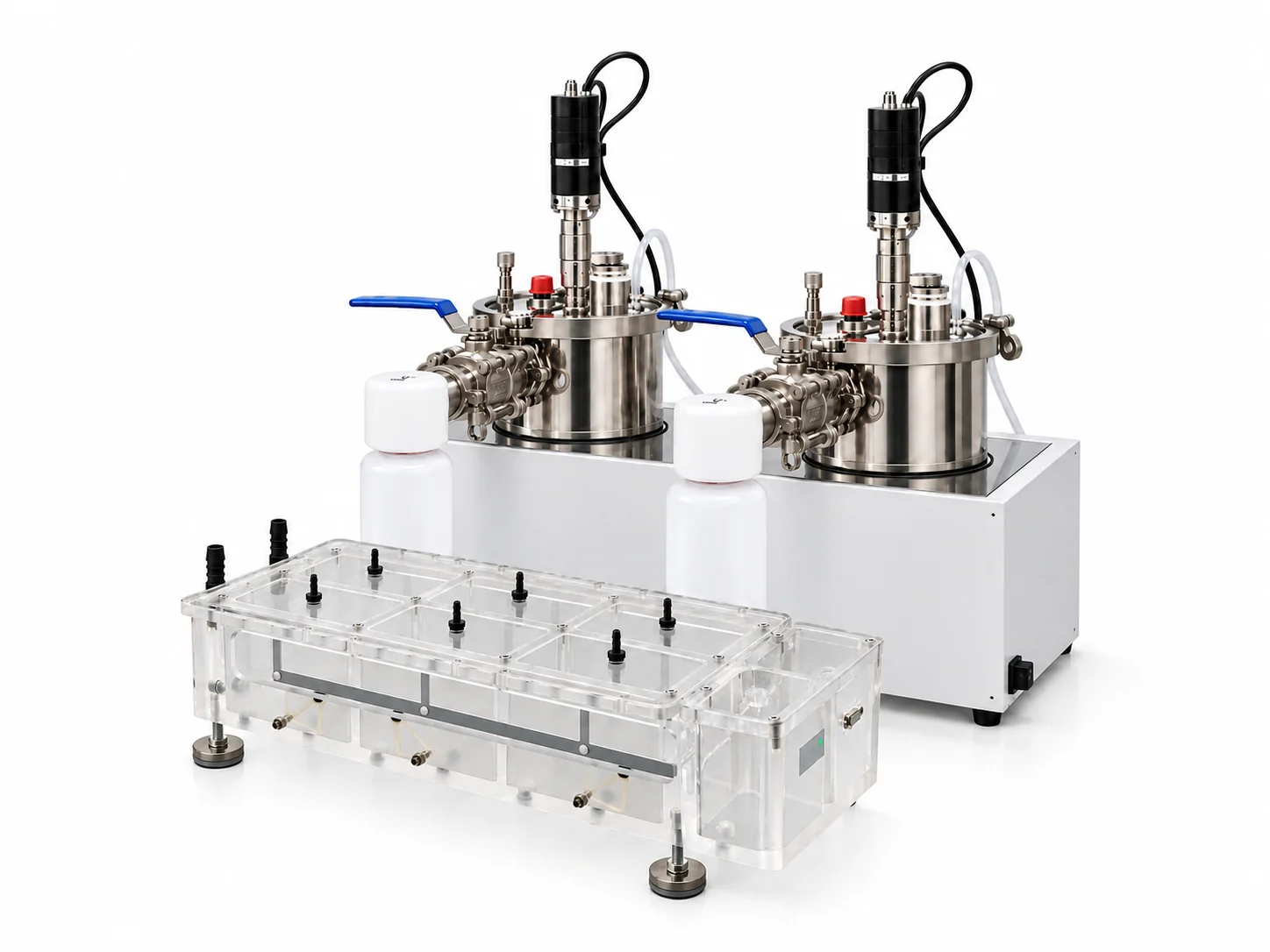 The Pegasus two-reactor high-solids system beside the multi-channel gas flow meter